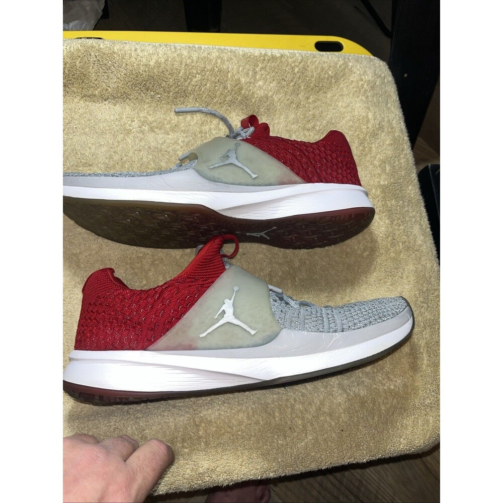 Size 14 - Air Jordan Trainer 2 Flyknit Grey Red Very Rare In Size And Age